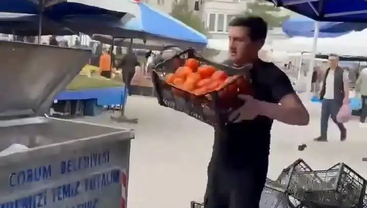 Domatesleri Çöpe Döken Pazarcıya Şok Edici Para Cezası Uygulandı
