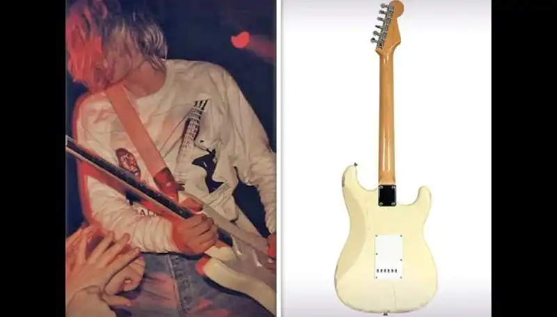 Kurt Cobain'in Konserde Parçaladığı Efsanevi Gitar Açık Artırmada Satıldı!